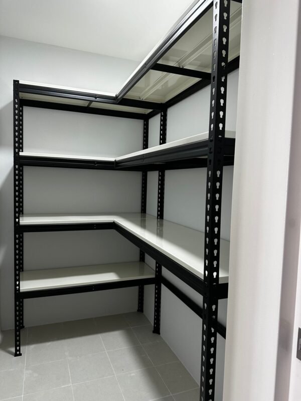metal racks and organized storage