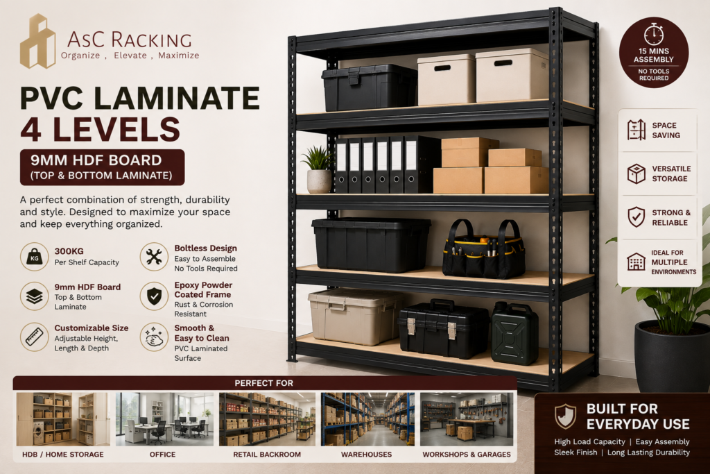 PVC laminate storage racks in Singapore,