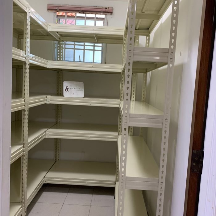 racks loaded with cardboard boxes