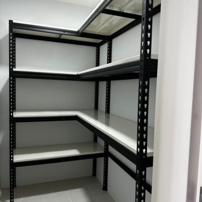 metal racks and organized storage