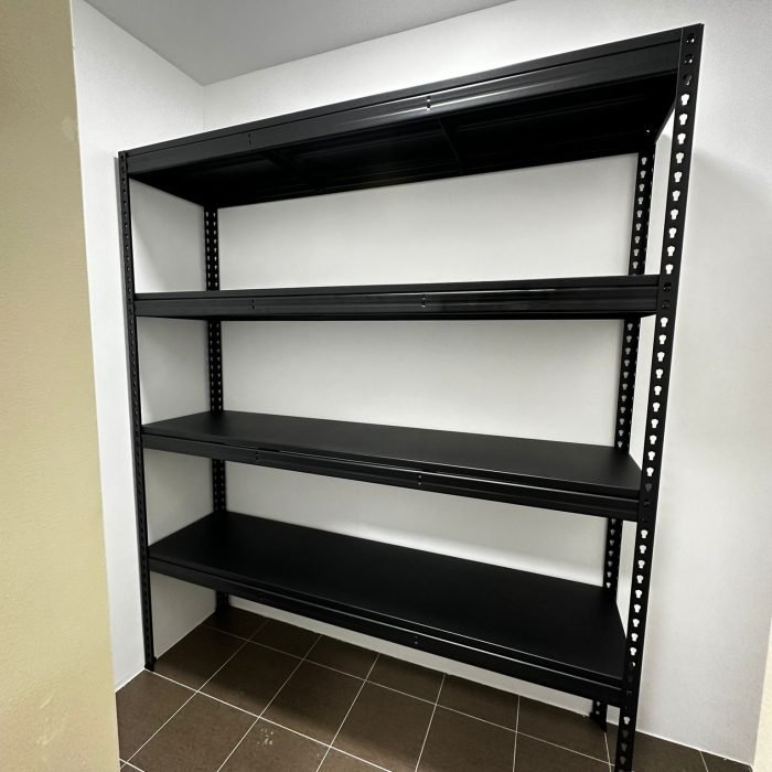 metal storage rack with black PVC-coated U-shaped